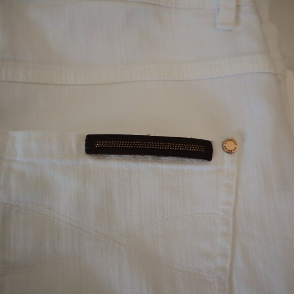 Brunello Cucinelli White Jeans Monili Frayed Hem Skinny Denim 32"x28" Size 8 - Picture 7 of 7
